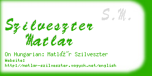 szilveszter matlar business card